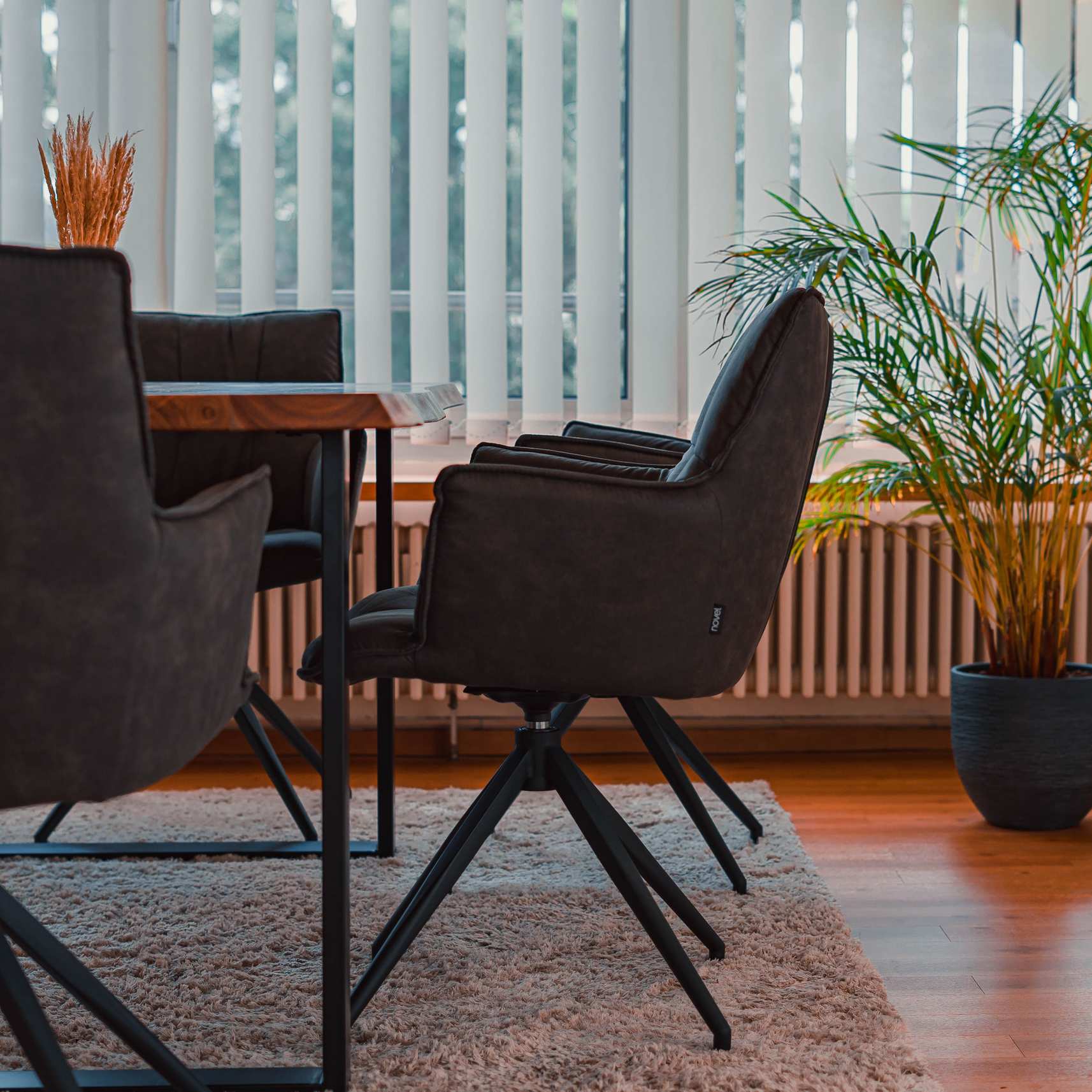 Conference meeting room with table and chairs for team discussion